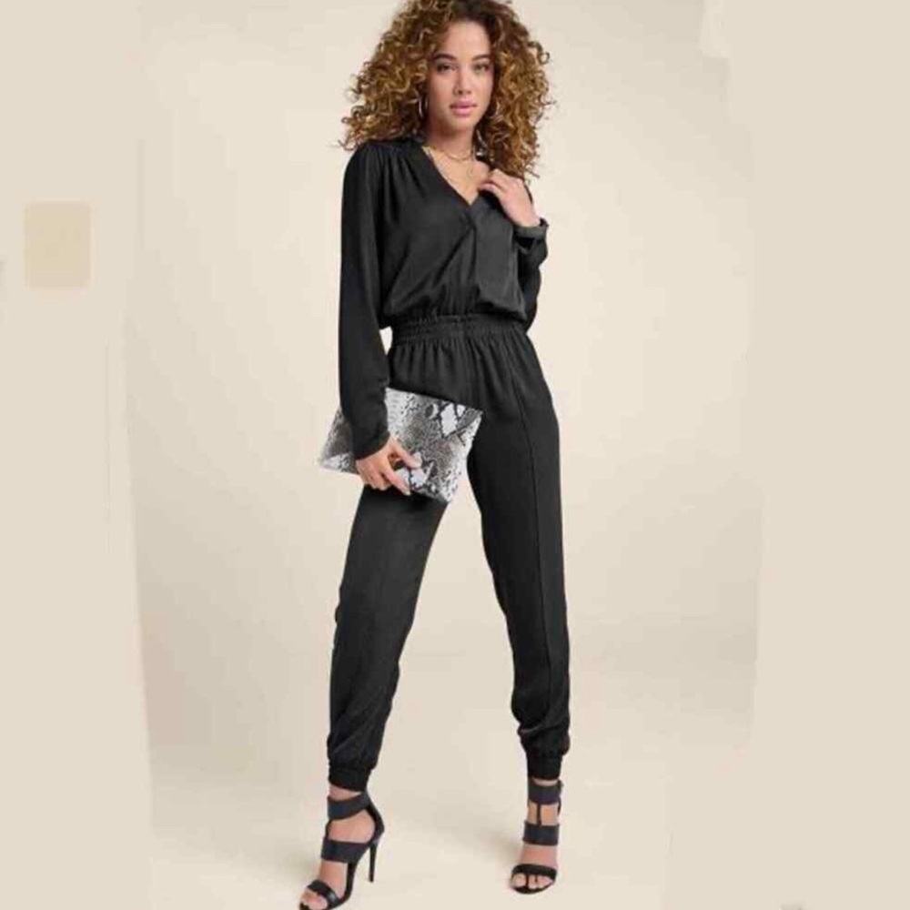 VENUS Black Jogger Jumpsuit